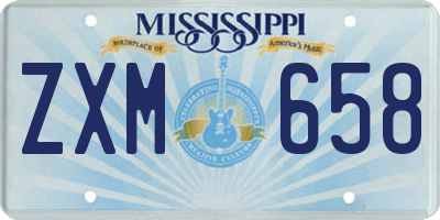 MS license plate ZXM658