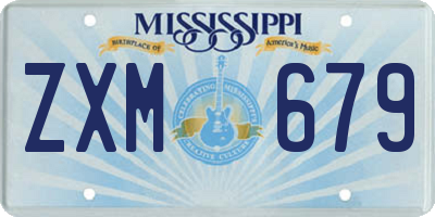 MS license plate ZXM679