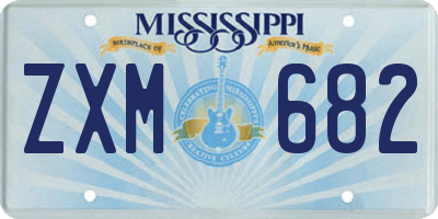 MS license plate ZXM682