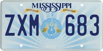 MS license plate ZXM683