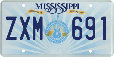 MS license plate ZXM691