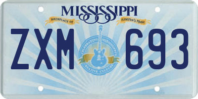 MS license plate ZXM693