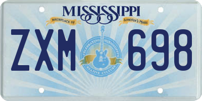 MS license plate ZXM698