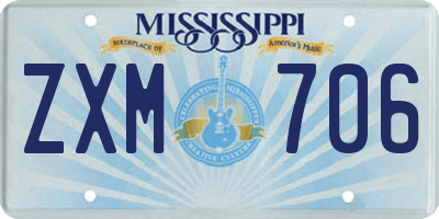 MS license plate ZXM706