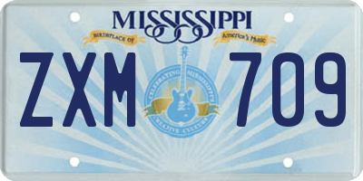 MS license plate ZXM709