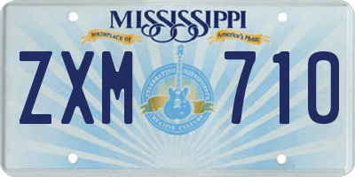 MS license plate ZXM710