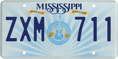 MS license plate ZXM711