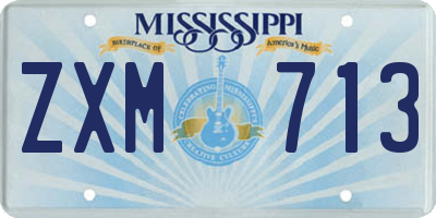 MS license plate ZXM713