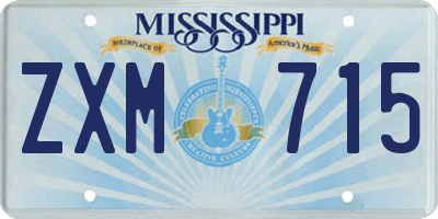 MS license plate ZXM715