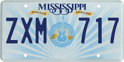 MS license plate ZXM717