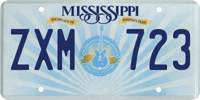 MS license plate ZXM723