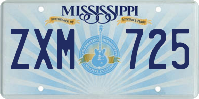 MS license plate ZXM725