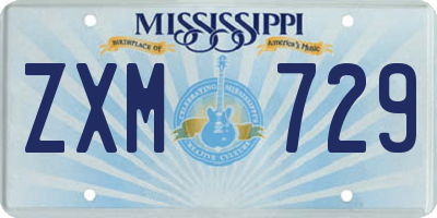 MS license plate ZXM729
