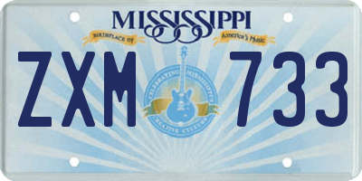 MS license plate ZXM733