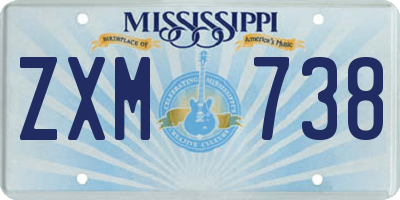 MS license plate ZXM738