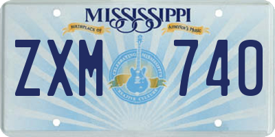 MS license plate ZXM740