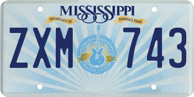 MS license plate ZXM743