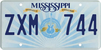 MS license plate ZXM744