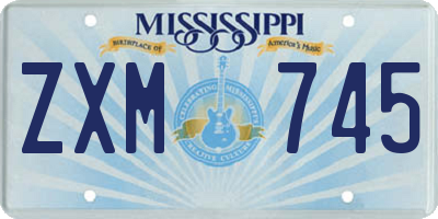 MS license plate ZXM745
