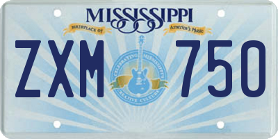 MS license plate ZXM750