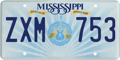 MS license plate ZXM753