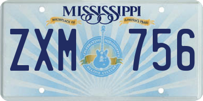 MS license plate ZXM756