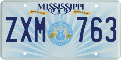 MS license plate ZXM763
