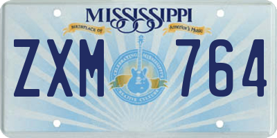MS license plate ZXM764