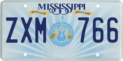 MS license plate ZXM766