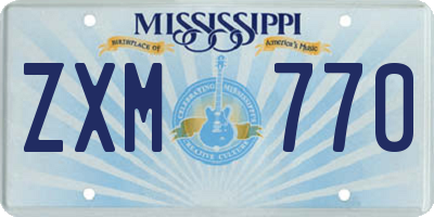 MS license plate ZXM770