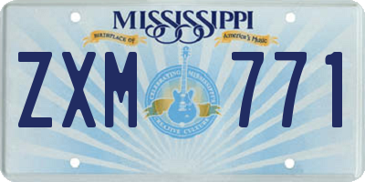 MS license plate ZXM771