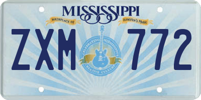 MS license plate ZXM772