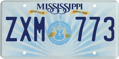 MS license plate ZXM773