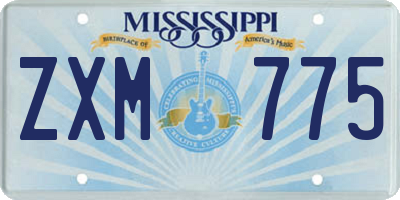 MS license plate ZXM775