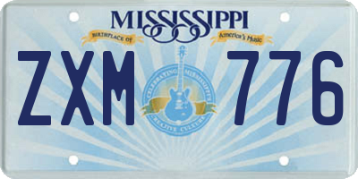MS license plate ZXM776