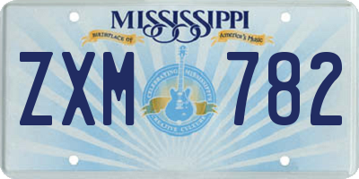 MS license plate ZXM782