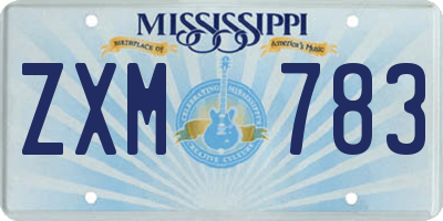 MS license plate ZXM783