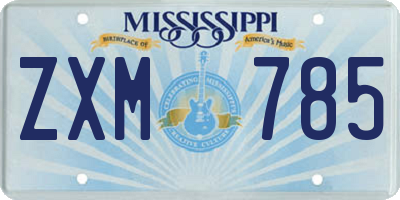 MS license plate ZXM785