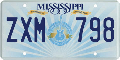 MS license plate ZXM798
