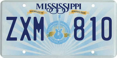 MS license plate ZXM810