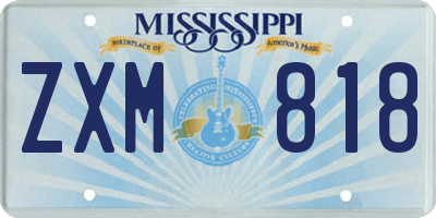 MS license plate ZXM818