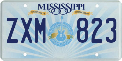MS license plate ZXM823