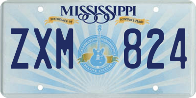 MS license plate ZXM824