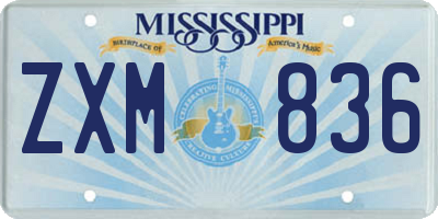MS license plate ZXM836