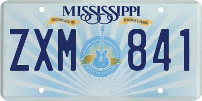 MS license plate ZXM841