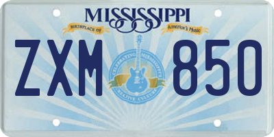 MS license plate ZXM850
