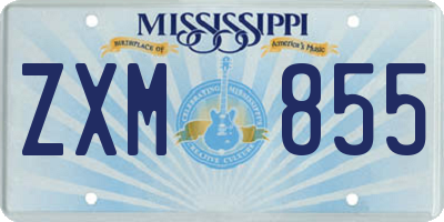 MS license plate ZXM855