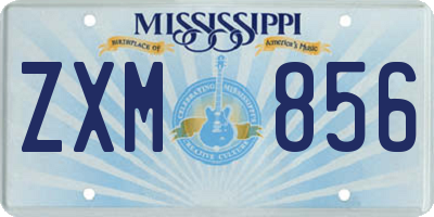 MS license plate ZXM856