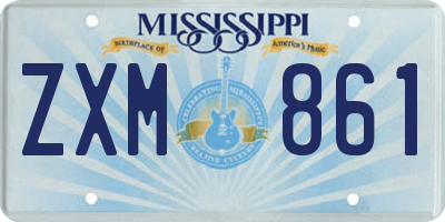MS license plate ZXM861
