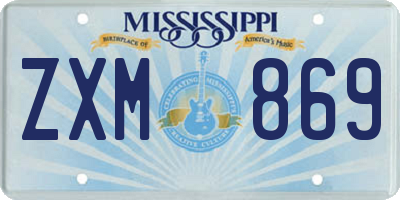 MS license plate ZXM869